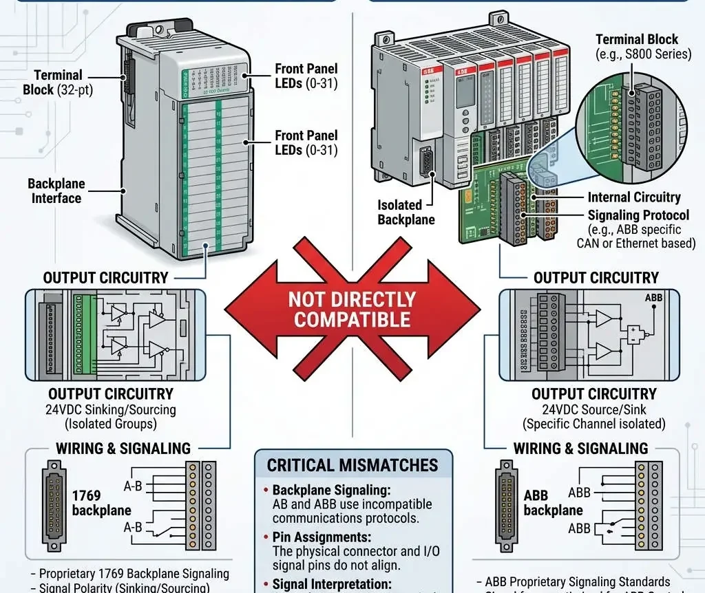 Why 1769-OB32 Is Not Directly Compatible with ABB Systems