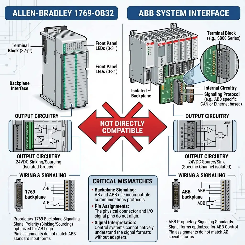 Why 1769-OB32 Is Not Directly Compatible with ABB Systems