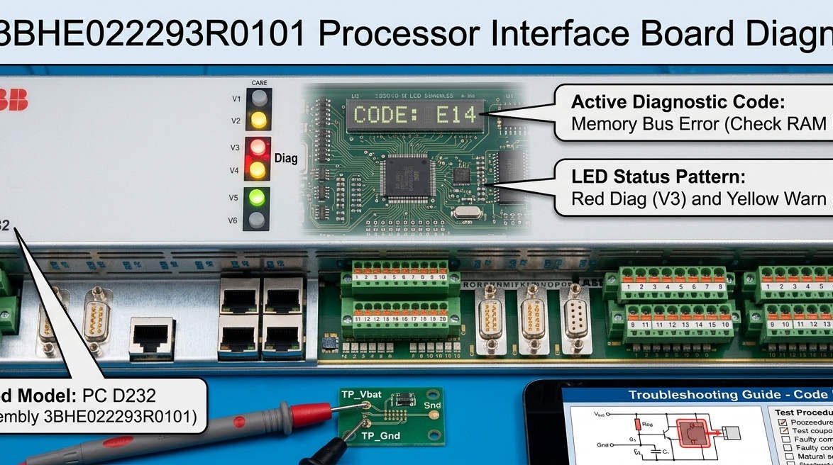 ABB 3BHE022293R0101 Processor Interface Board Diagnostics