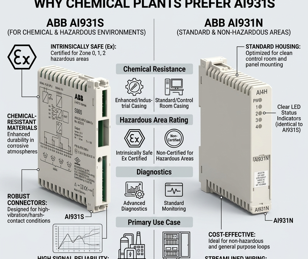ABB AI931S vs AI931N: Why Chemical Plants Prefer AI931S
