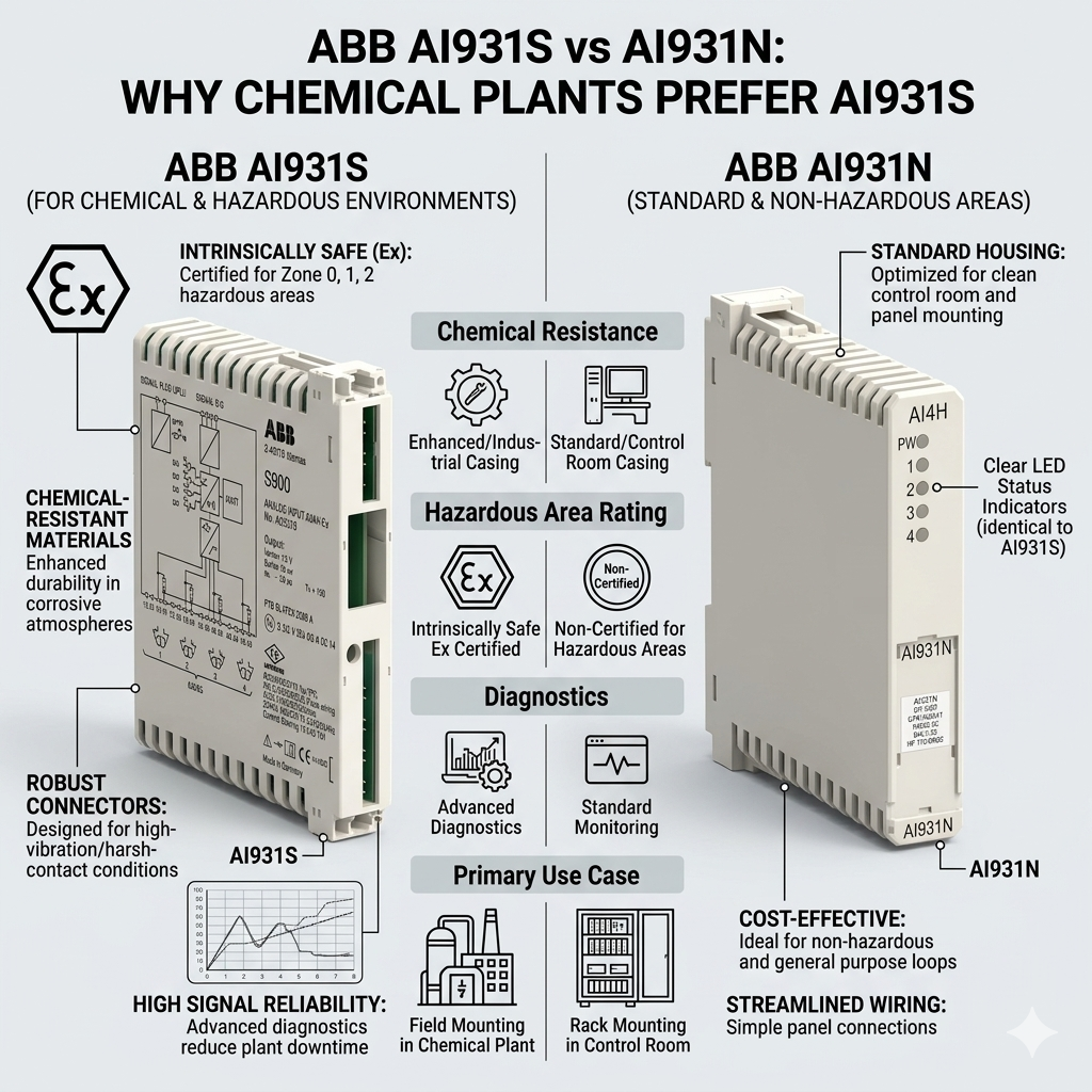 ABB AI931S vs AI931N: Why Chemical Plants Prefer AI931S