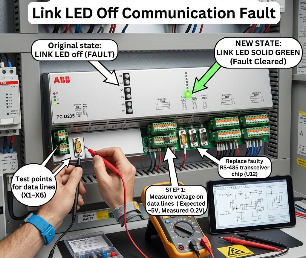 Fix ABB 3BHE032025R0101 Link LED Off Communication Fault