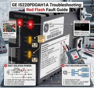 GE IS220PDOAH1A Troubleshooting Red Flash Fault Guide