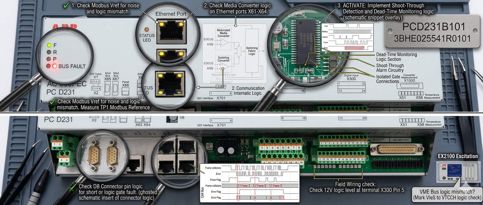 Troubleshooting PCD231B101 3BHE025541R0101 Bus Faults_