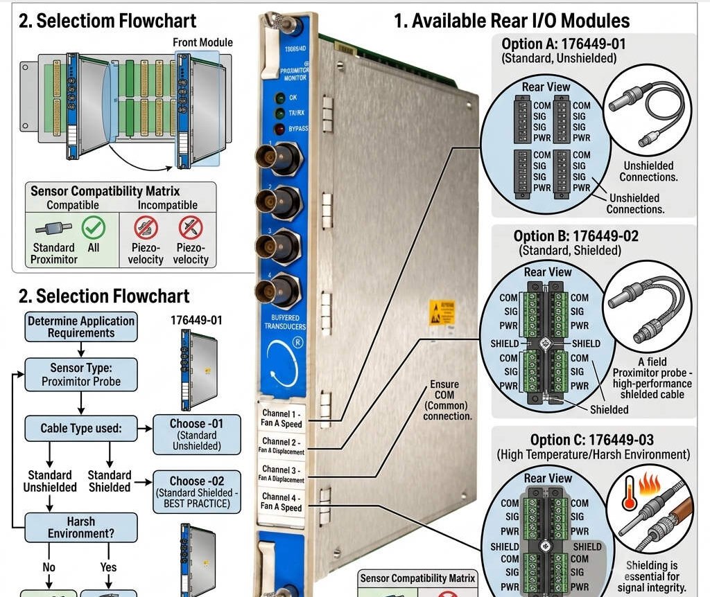 Bently Nevada 176449 Rear IO Module Selection Guide_