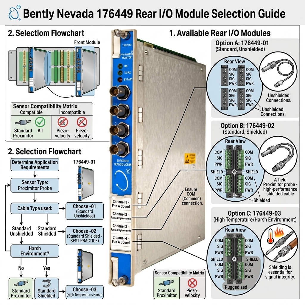 Bently Nevada 176449 Rear IO Module Selection Guide_