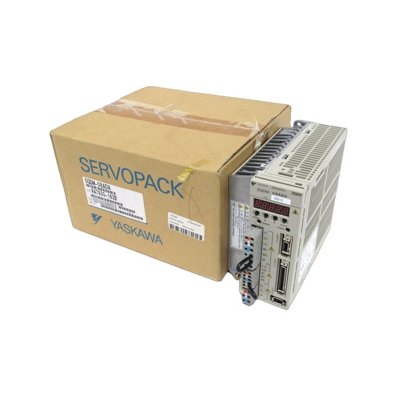 Figure 1: Front view of the Yaskawa SGDM-08ADA industrial automation component showing its physical design and enclosure.