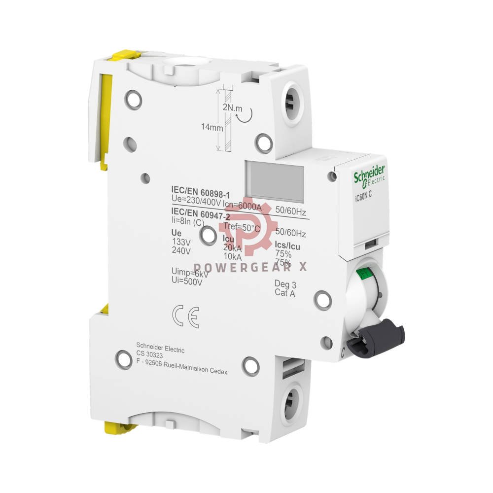 iC60N 1P C20 Schneider Acti9 MCB 20A C-Curve 6kA Breaker - Image 3