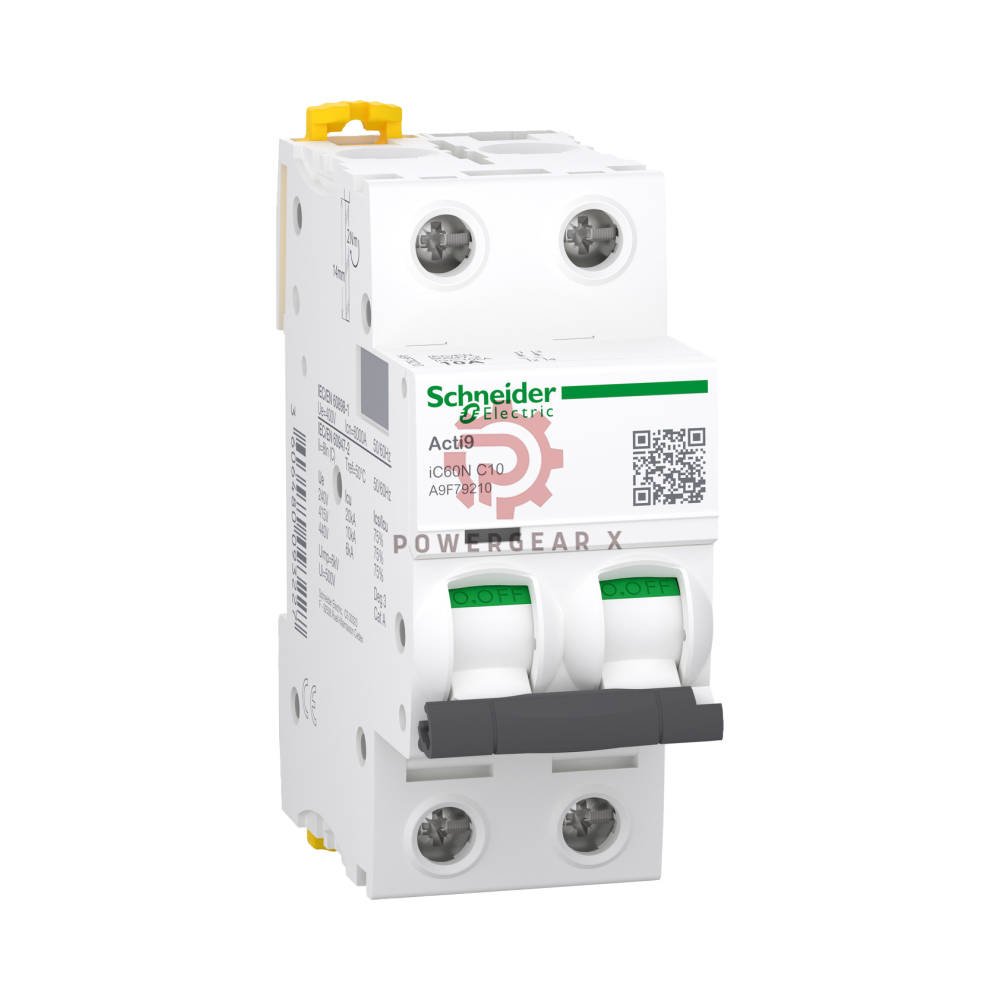Schneider Electric iC60N 2P C10 Acti9 Miniature Circuit Breaker 10A C-Curve - Image 2