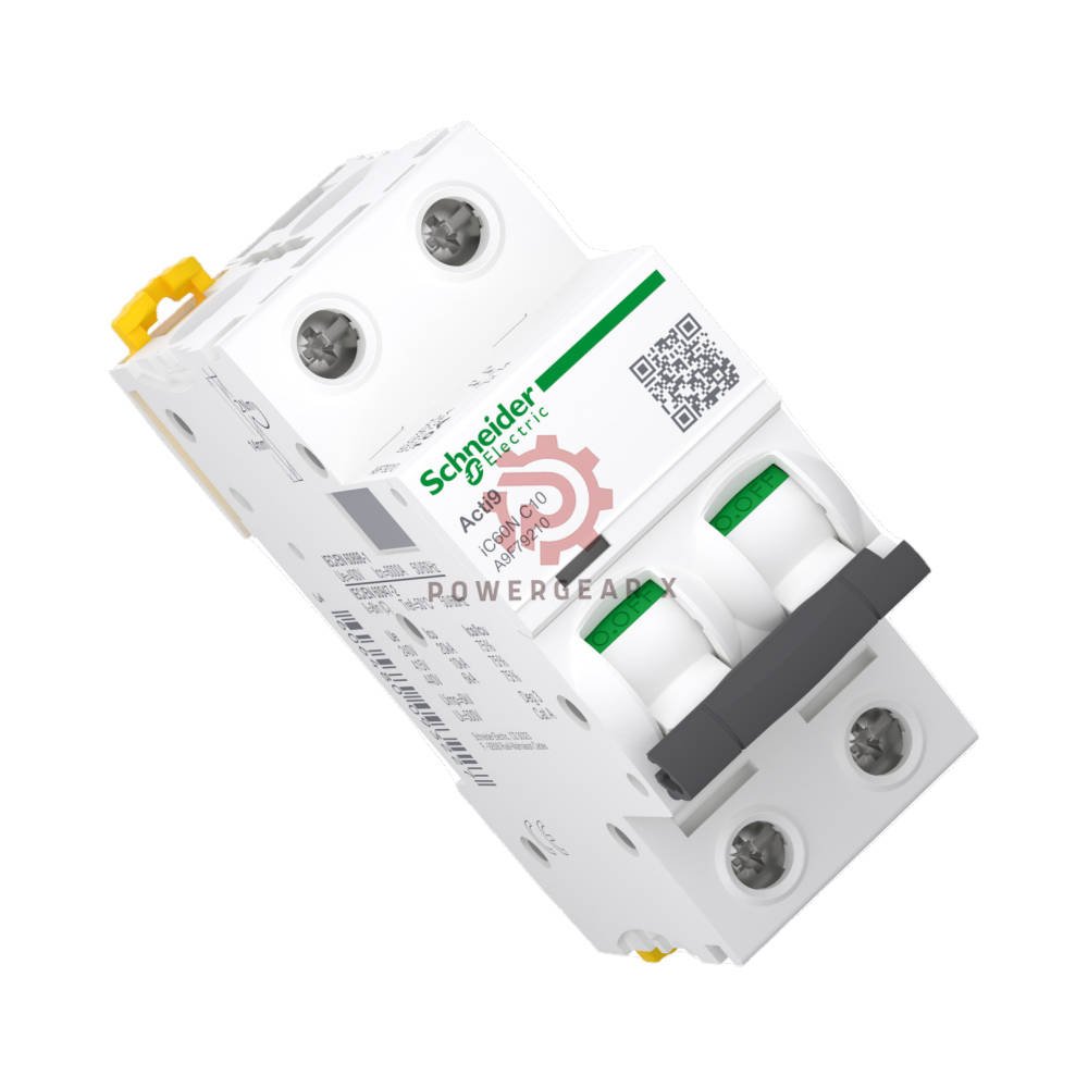 Schneider Electric iC60N 2P C10 Acti9 Miniature Circuit Breaker 10A C-Curve