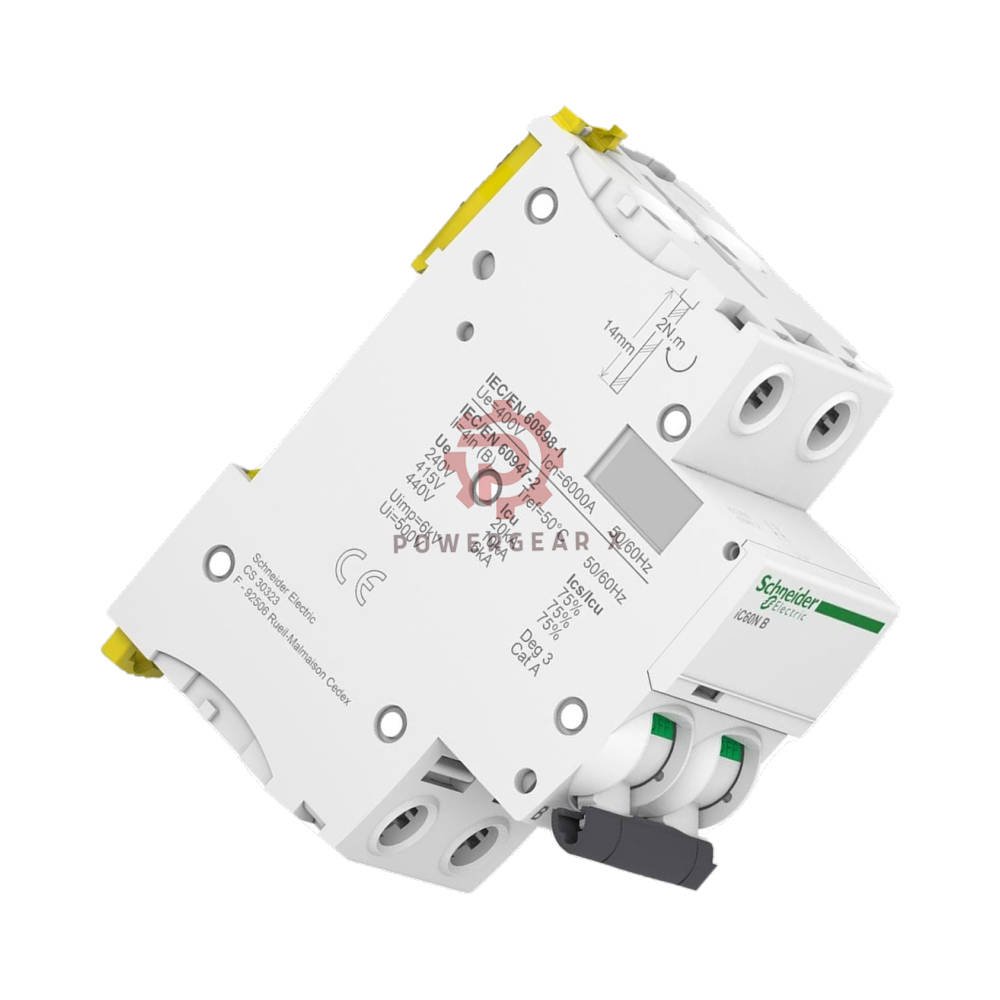 iC60N 2P C16 Schneider Acti9 MCB 16A C-Curve 400V 6kA Miniature - Image 2