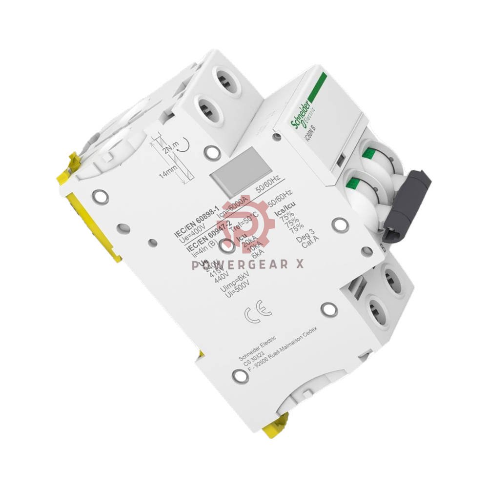 iC60N 2P C16 Schneider Acti9 MCB 16A C-Curve 400V 6kA Miniature